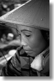 asia, asian, black and white, clothes, conical, hats, hue, people, vertical, vietnam, womens, photograph