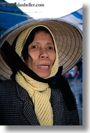 asia, asian, clothes, conical, hats, hue, people, vertical, vietnam, womens, photograph