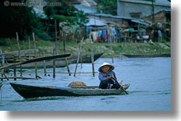 asia, asian, boats, clothes, conical, hats, horizontal, hue, people, vietnam, womens, photograph