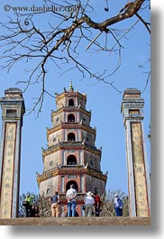 asia, hue, pagoda, people, thien, thien mu pagoda, vertical, vietnam, photograph