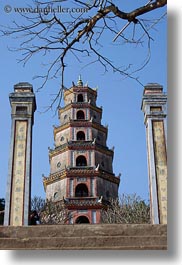 asia, hue, pagoda, stairs, thien, thien mu pagoda, vertical, vietnam, photograph