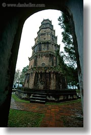 arches, asia, hue, pagoda, thien, thien mu pagoda, vertical, vietnam, photograph