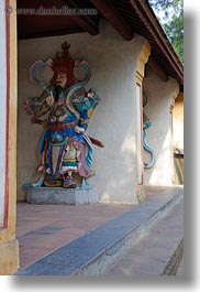 asia, bas reliefs, hue, thien mu pagoda, vertical, vietnam, warriors, photograph