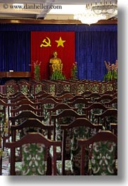 arts, asia, conference, palace, rooms, saigon, stars, statues, vertical, vietnam, photograph