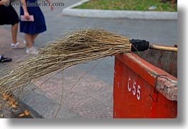 asia, bins, brooms, horizontal, saigon, straws, vietnam, photograph