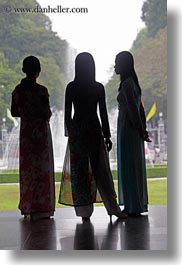 asia, asian, people, saigon, silhouettes, threes, vertical, vietnam, womens, photograph