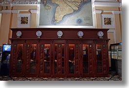 asia, booths, clocks, horizontal, phones, post office, saigon, vietnam, photograph