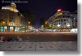 asia, buildings, cityscapes, horizontal, long exposure, nite, saigon, streets, structures, vietnam, photograph