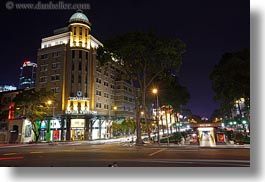 asia, buildings, cityscapes, horizontal, long exposure, nite, saigon, streets, structures, vietnam, photograph