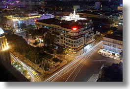 asia, buildings, cityscapes, horizontal, long exposure, nite, saigon, streets, structures, vietnam, photograph