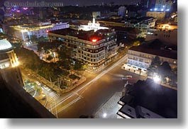 asia, buildings, cityscapes, horizontal, long exposure, nite, saigon, streets, structures, vietnam, photograph