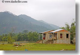 asia, horizontal, houses, mountains, vietnam, villages, photograph