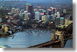 aerials, australia, bridge, buildings, cityscapes, harbor, horizontal, structures, sydney, photograph