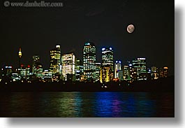 australia, buildings, cityscapes, horizontal, moon, nature, nite, sky, structures, sydney, photograph