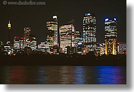 australia, buildings, cityscapes, horizontal, nite, space needle, structures, sydney, photograph