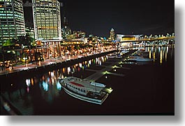 australia, buildings, cityscapes, harbor, horizontal, nite, promenade, structures, sydney, photograph