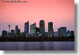 australia, buildings, cityscapes, dusk, horizontal, nite, space needle, structures, sydney, photograph