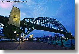 australia, bridge, dusk, harbor bridge, horizontal, structures, sydney, photograph