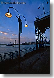 australia, bridge, dusk, harbor bridge, lamp posts, nite, structures, sydney, vertical, photograph