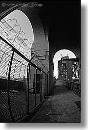 arches, australia, black and white, bridge, harbor bridge, structures, sydney, vertical, photograph