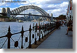 australia, bridge, fences, harbor bridge, horizontal, irons, materials, railing, structures, sydney, photograph