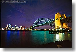 australia, bridge, cityscapes, harbor bridge, horizontal, nite, structures, sydney, photograph