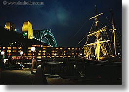 australia, boats, bridge, harbor, harbor bridge, horizontal, nite, sailboats, ships, structures, sydney, transportation, photograph