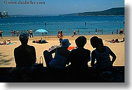 australia, beaches, horizontal, manly beach, people, silhouettes, sydney, photograph