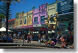 australia, colorful, crowds, horizontal, manly beach, people, stores, sydney, photograph