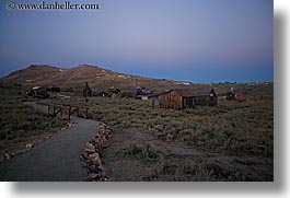 bodie, california, dusk, exteriors, ghost town, horizontal, slow exposure, state park, west coast, western usa, photograph