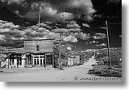 black and white, bodie, california, exteriors, ghost town, horizontal, state park, west coast, western usa, photograph