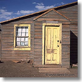bodie, california, doors, exteriors, ghost town, square format, state park, west coast, western usa, yellow, photograph