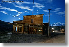 antiques, bodie, california, clouds, dusk, ghost town, horizontal, hotels, long exposure, nite, state park, west coast, western usa, photograph