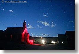 antiques, bodie, california, churches, dusk, ghost town, horizontal, long exposure, methodist, nite, stars, state park, west coast, western usa, photograph