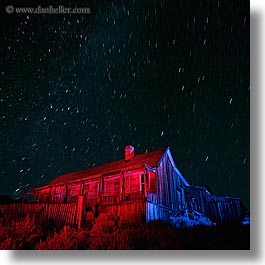 antiques, bodie, california, ghost town, houses, long exposure, nite, over, square format, star trails, stars, state park, west coast, western usa, photograph