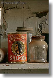 antiques, bodie, california, cans, ghost town, old, salmon, slow exposure, stores, vertical, west coast, western usa, photograph