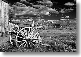 antiques, black and white, bodie, california, ghost town, horizontal, west coast, western usa, wheels, photograph