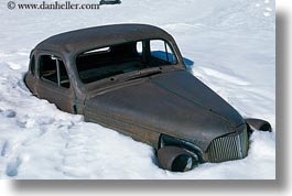 antiques, bodie, buried, california, cars, ghost town, horizontal, snow, state park, west coast, western usa, winter, photograph