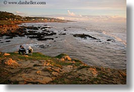 california, cambria, clouds, horizontal, ocean, people, waves, west coast, western usa, photograph