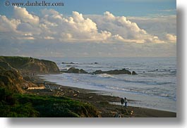 california, cambria, clouds, horizontal, ocean, people, waves, west coast, western usa, photograph