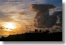 california, cambria, clouds, horizontal, people, silhouettes, sunsets, west coast, western usa, photograph