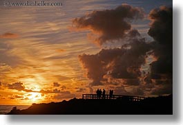 california, cambria, clouds, horizontal, people, silhouettes, sunsets, west coast, western usa, photograph