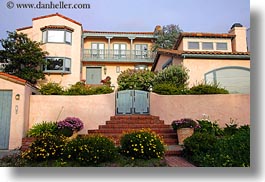 california, carmel, gates, horizontal, houses, large, west coast, western usa, photograph