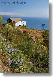 california, coastal views, coastline, glories, morning, ocean, purple, shack, vertical, west coast, western usa, photograph