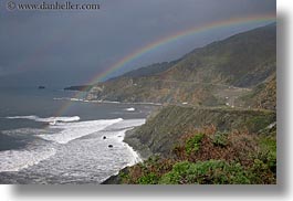 california, coastal views, coastline, horizontal, rainbow, west coast, western usa, photograph