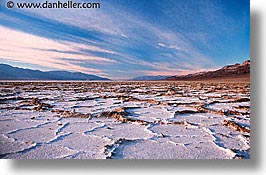 badwater, california, death valley, eve, evening, horizontal, national parks, west coast, western usa, photograph