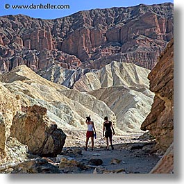 california, canyons, death valley, golden, golden canyon, national parks, square format, walk, west coast, western usa, photograph