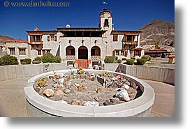 california, death valley, gardens, horizontal, main view, national parks, rocks, scotty's castle, scottys castle, west coast, western usa, photograph