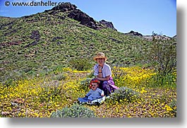 babies, california, death valley, horizontal, jack and jill, mothers, national parks, people, west coast, western usa, wildflowers, womens, photograph