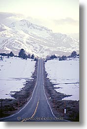 california, highways, roads, snow, vertical, west coast, western usa, photograph